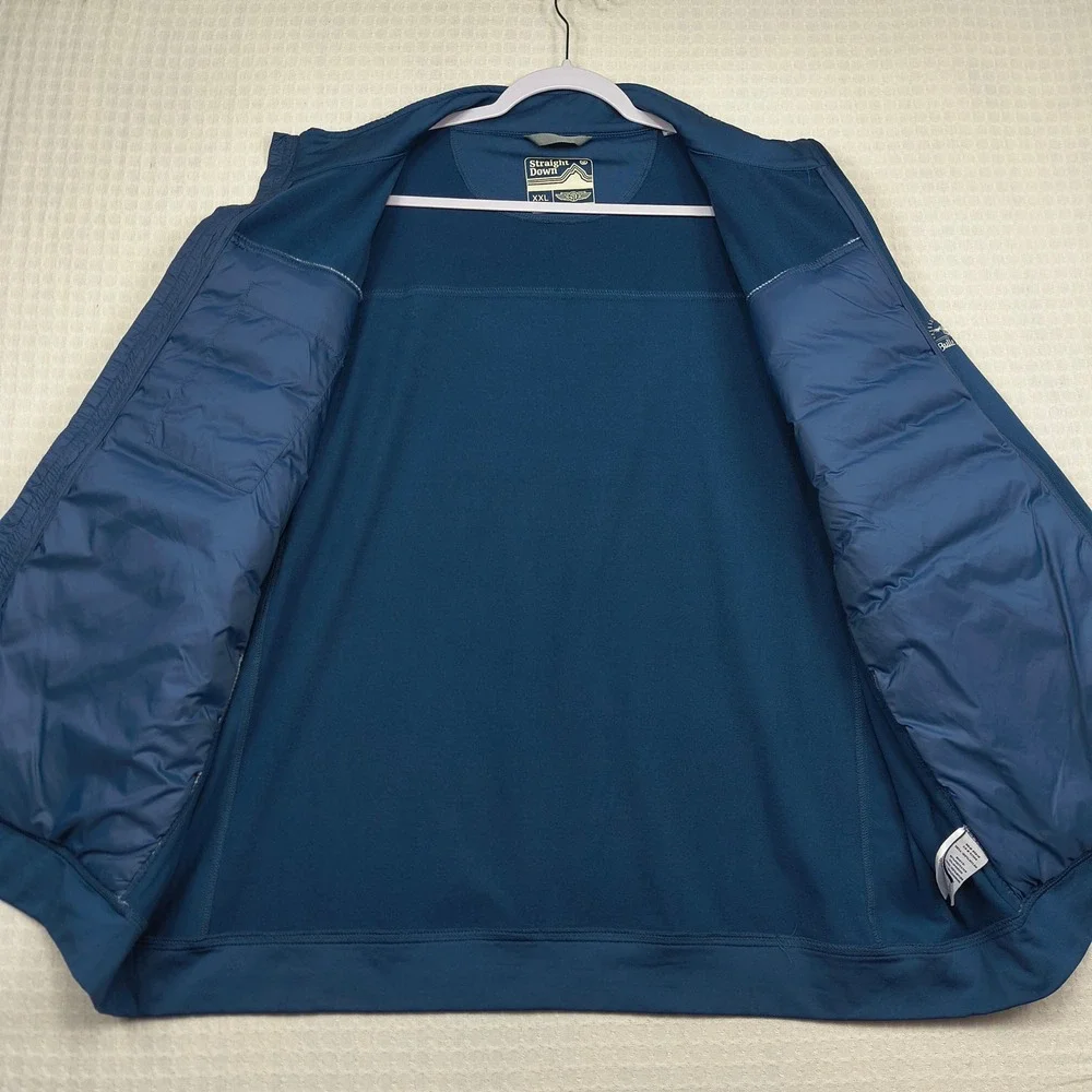 Straight Down Mens XXL‎ Blue Hybrid Full Zip Quilted Golf Jacket Bulle Rock Logo